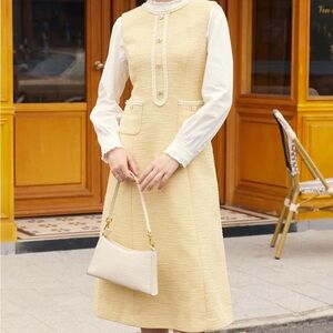 Simple Retro Kahlani vintage sleeveless tweed dress